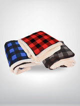 Deluxe Sherpa Throw Blanket- Buffalo Check