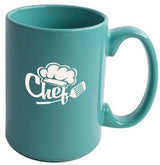 Jumbo 15oz aqua ceramic mug - Etched
