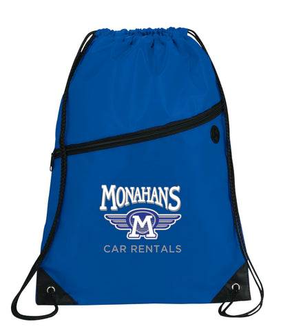 Robin Drawstring Polyester Bag with Front Zipper Pocket