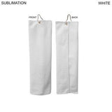 000557 Microfiber Dri-Lite Terry Golf Towel, Finished size 5x18, Trifold Grommet & Hook, Sublimated