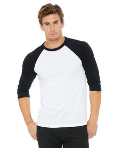 BELLA+CANVAS Unisex Three-Quarter Sleeve Baseball T-Shirt