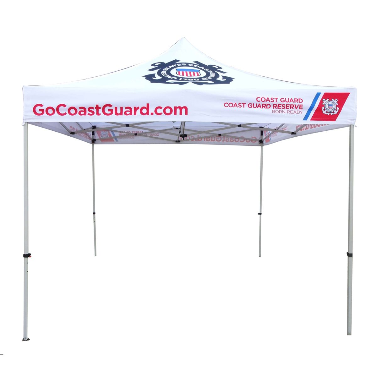 10' Steel Tent Kit, Includes Steel Frame, Sublimated Canopy, Case, Grass Stake Kit