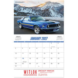 Muscle Car Wall Calendar Stapled
