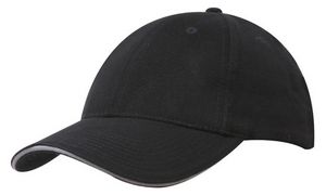 000954 Brushed Heavy Cotton Cap w/Sandwich Trim