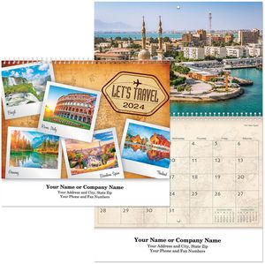 Let's Travel Spiral Wall Calendar