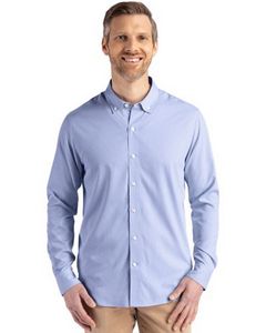 Cutter & Buck Skyline Eco Recycled Pinstripe Mens Big & Tall Long Sleeve Dress Shirt