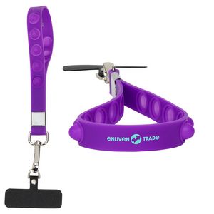 2-in-1 Push Pop Stress Reliever Phone and Keychain Wristlet