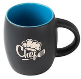 Pipa 14oz 2tone black/sky blue mug in Ripple gift box - Etched