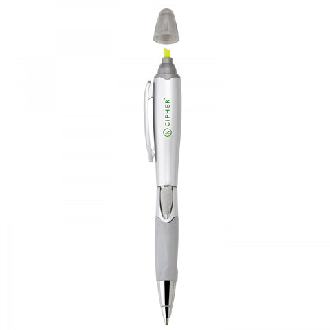 Silver Blossom Ballpoint Penhighlighter