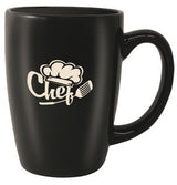 Houston 16oz gloss black ceramic mug - Etched