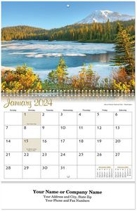 Full Colour Scenes Across America Spiral Wall Calendar