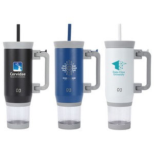 NAYAD® Quest 23 oz Stainless Steel Double-Wall Mug with Foldable Handle & Snack Cup