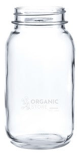 Canmore 32oz square shape jar clear glass - Etched