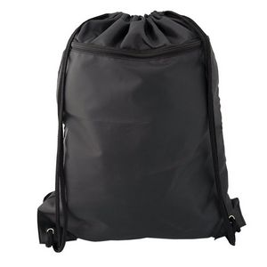 Drawstring Backpack with Front Zippered Pocket