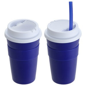 Bistro 14 oz Coffee Cup with Silicone Sleeve + Straw
