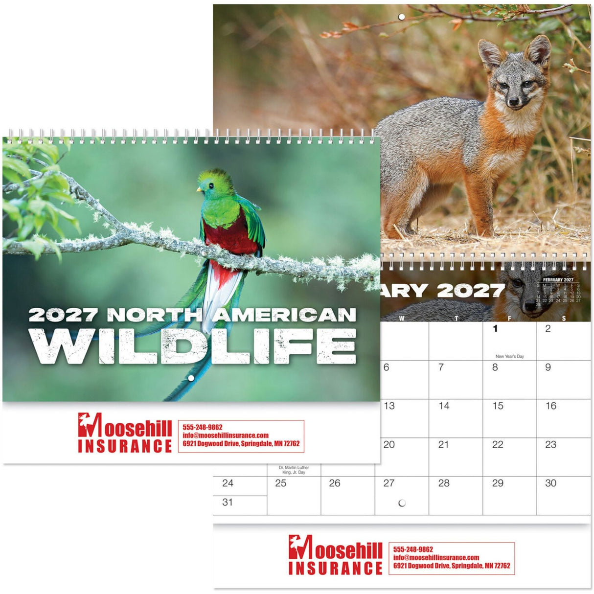 North America Wildlife Spiral Wall Calendar