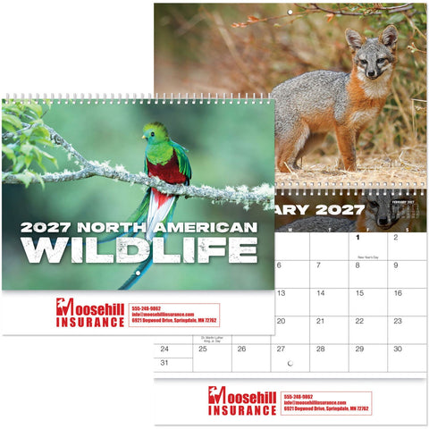 North America Wildlife Spiral Wall Calendar