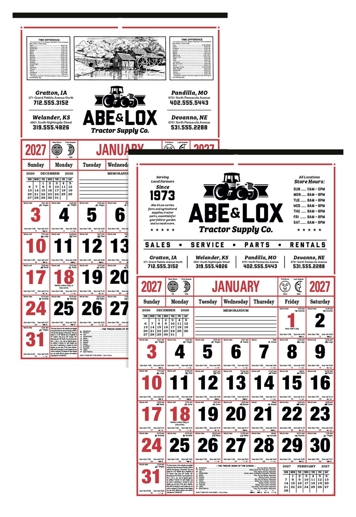 Skinner & Kennedy® 8-Sheet Almanac Calendar