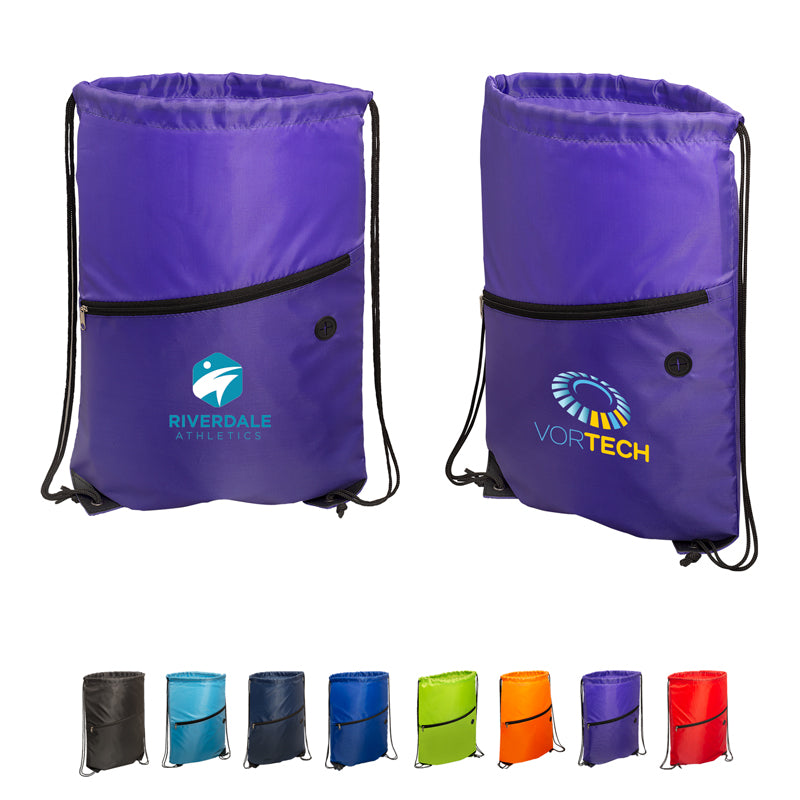 Incline Drawstring Backpack w/Zipper