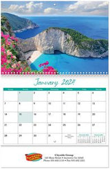 Full Colour Beaches Spiral Wall Calendar