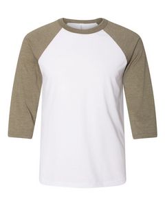White/Heather Olive Green Blank