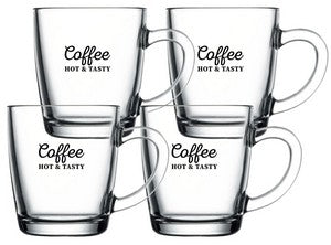 ~Affogato 11oz mug clear glass S/4 in a Midnight gift box