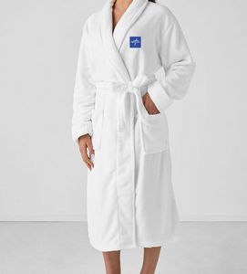 100% Cotton Heavy Weight White Velour Shawl Color Bath Robe one size