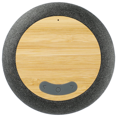 Wireless Charging Garm Fabric & Bamboo Bluetooth Speaker