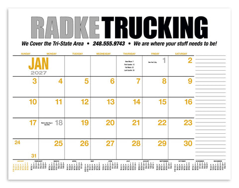HotLine® Products 13-Month Desk Pad Calendar