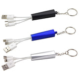 Trey 3-in-1 Light-Up Charging Cable with Keychain