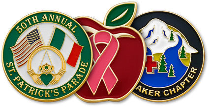Enamel Filled Lapel Pin (up to 0.5 square inches)