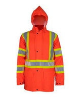 Flame Resistant Waterproof Orange Hooded Jacket