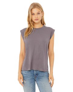 BELLA+CANVAS Ladies' Flowy Muscle T-Shirt with Rolled Cuff