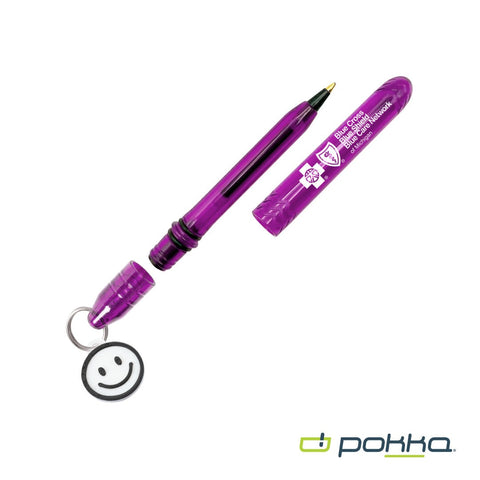 Pokka? Pocket Pen w/Dock & Chrome Keyring & Charm