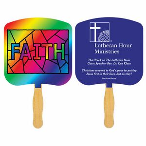 Religious Hand Fan/ Faith Stained Glass