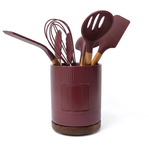Radcliffe Stoneware Utensil Holder And Spatula Set
