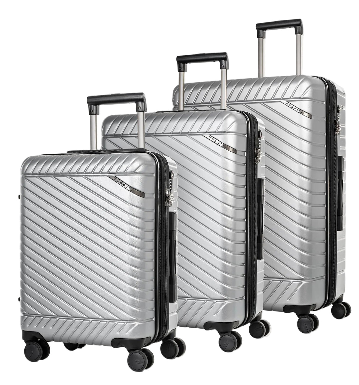 Bugatti Moscow- 3 Pcs Hard Side Luggage Set-Silver