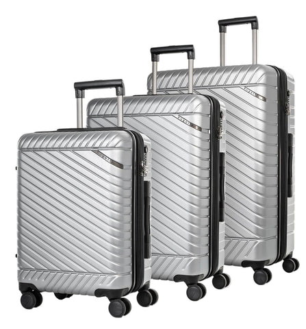 Bugatti Moscow- 3 Pcs Hard Side Luggage Set-Silver