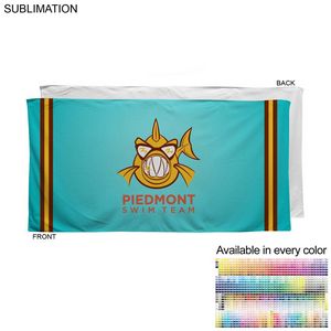 Swim Towel in Plush and Soft Velour Terry Cotton Blend, 24x48, Sublimated Edge to Edge