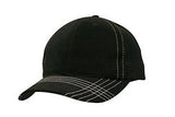 Brushed Heavy Cotton Cap w/Contrast Cross Stitching on Peak