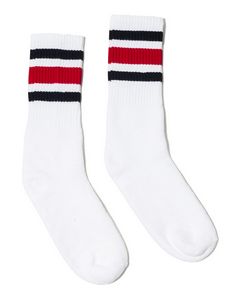 SOCCO USA-Made Striped Crew Socks