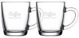 ~Affogato 11oz mug clear glass S/2 in a Mystique gift box - Etched