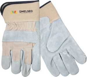 Split Leather Gloves w/Safety Cuffs (Gray/Beige)