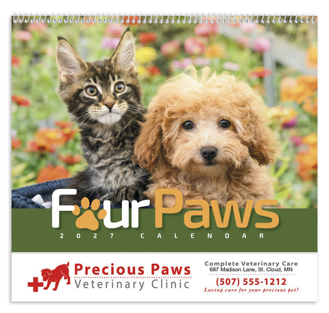 HotLine® Products Four Paws Appointment Calendar - Spiral
