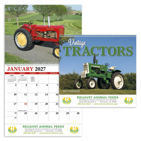 HotLine® Products Vintage Tractors Appointment Calendar - Spiral