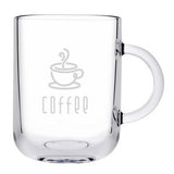 Ionic, 11oz clear glass mug - Etched