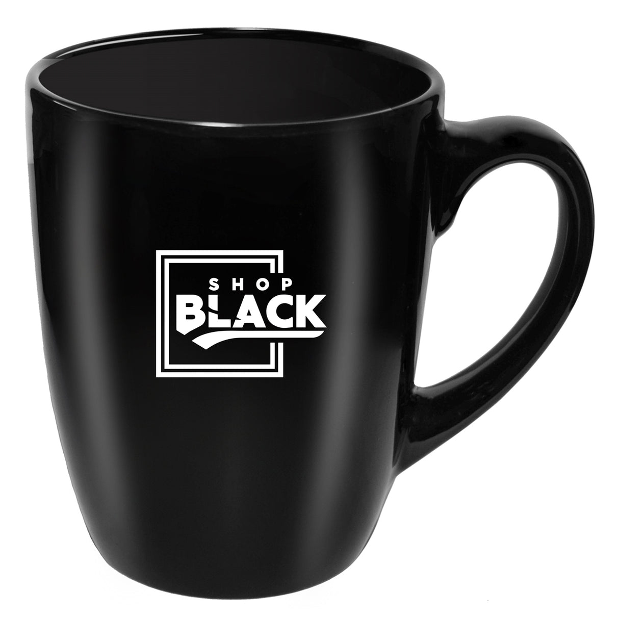 Glossy Cottager 12oz black mug - High Fire