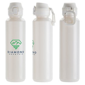 Switchback 27 oz RPET Bottle with Snap-Top Lid & Carabiner