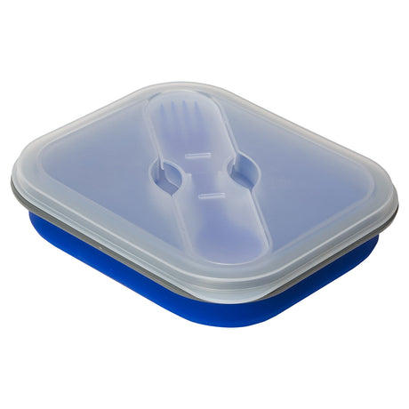 Collapsible Silicone Lunch Box with Fork & Spoon