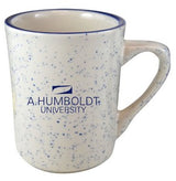 Chester 8.5oz cream colour ceramic mug with blue speckles and rim